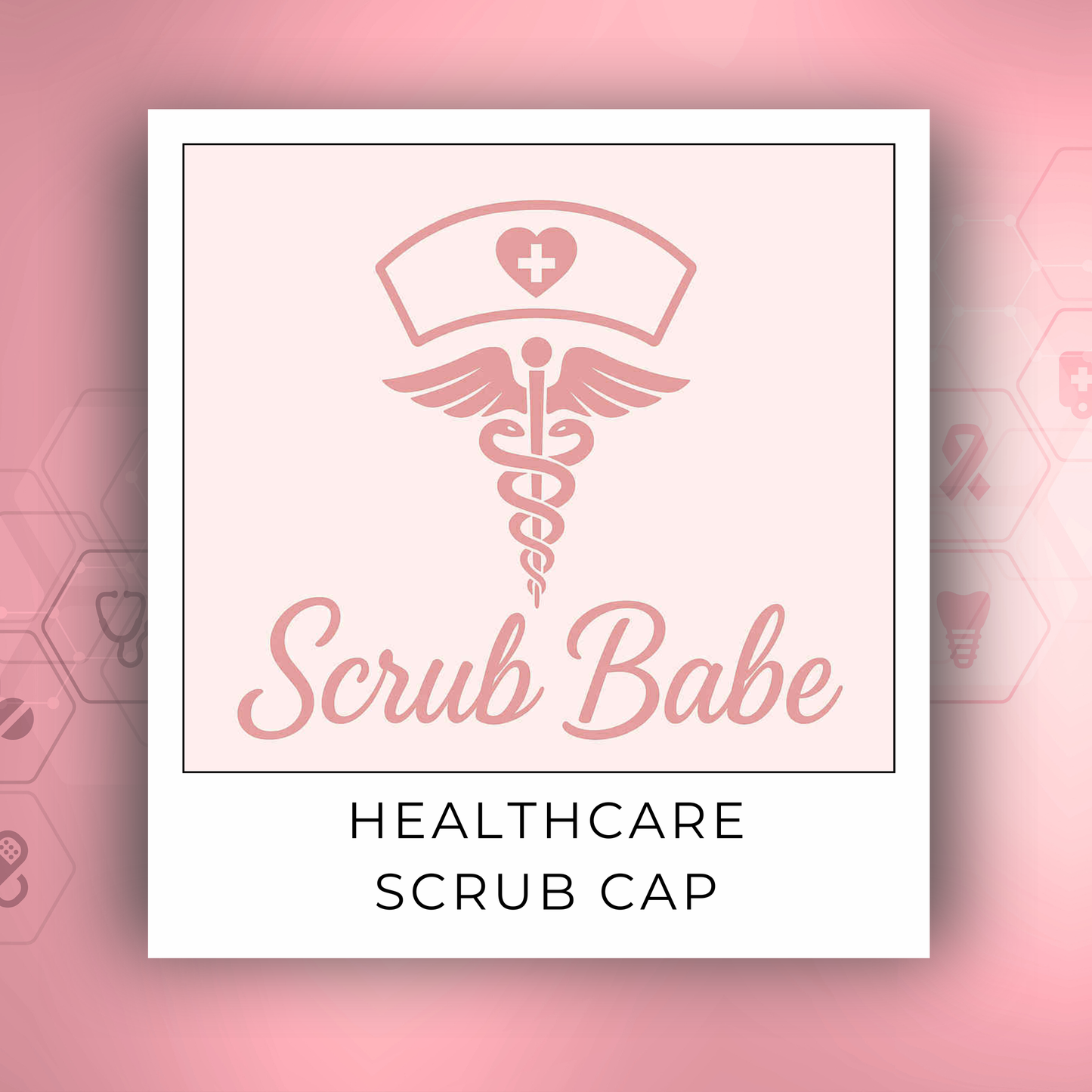 Breast Cancer Awareness Scrub Cap💕